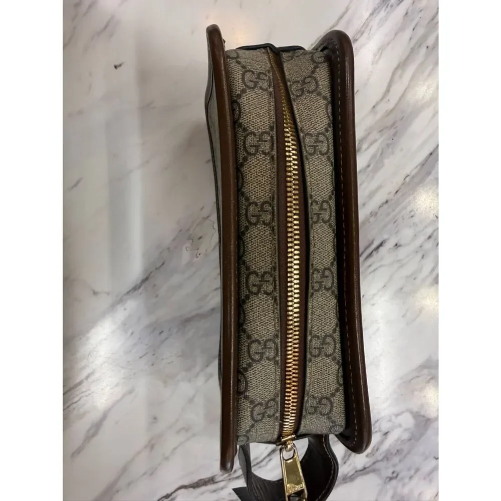 Gucci Beige GG Canvas and Brown Leather Men’s Toiletry Bag